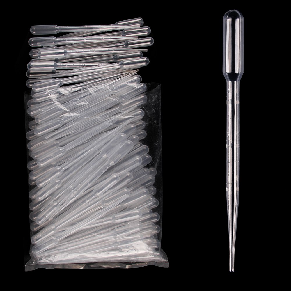 100x Disposable Plastic Eye Dropper Set Transfer Graduated Pipettes 3ML