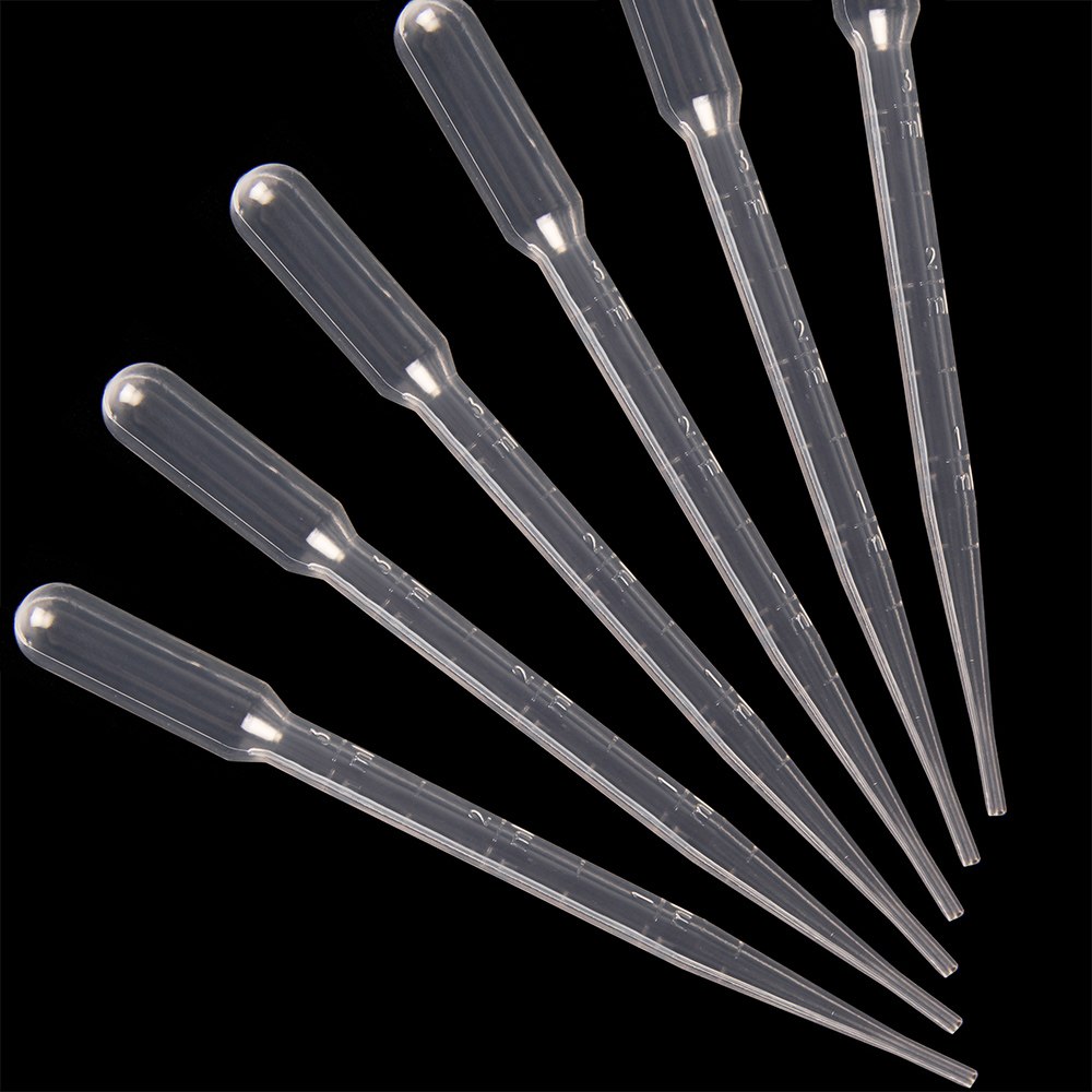 100x Disposable Plastic Eye Dropper Set Transfer Graduated Pipettes 3ML