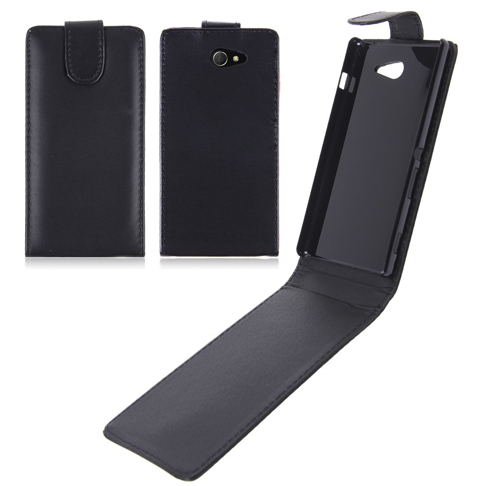 Black Leather Flip Vertical Case Cover Skin For Various Mobile Phone
