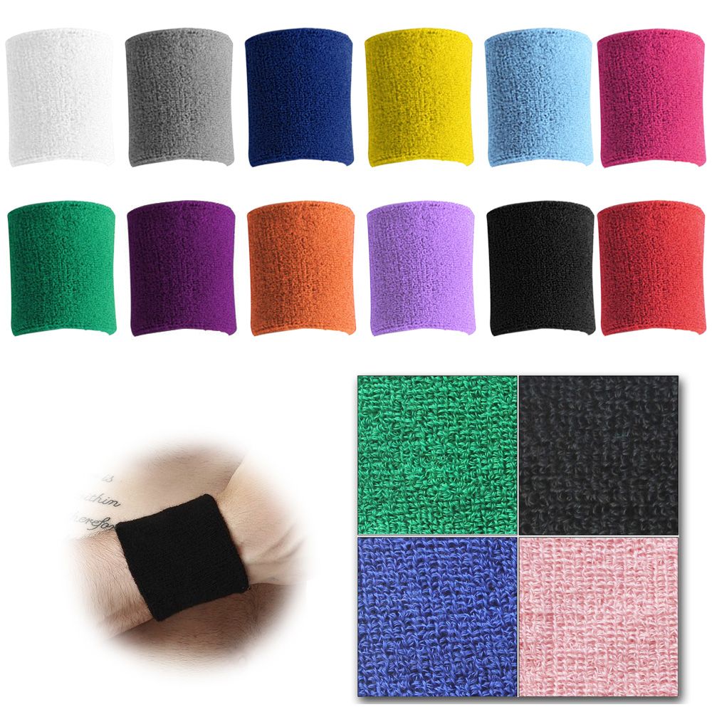 New Cotton Sweatbands Wristbands Wrist Sweat Bands Running Gymnastics