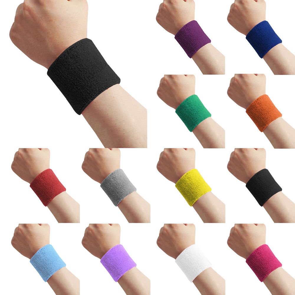 Workout Cotton Soft Sweatbands Wristbands Wrist Sweat Bands GYM Cycling