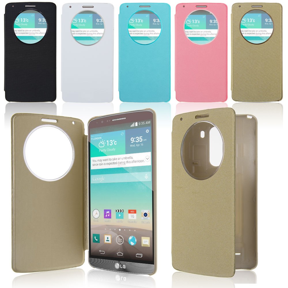 Quick Circle Window View Leather Flip Battery Cover Case Skin For LG