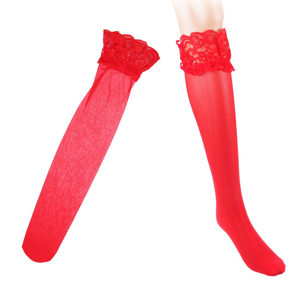 Sexy Women Ladies Stockings Lace Top Hollow Clear Thigh High Stockings