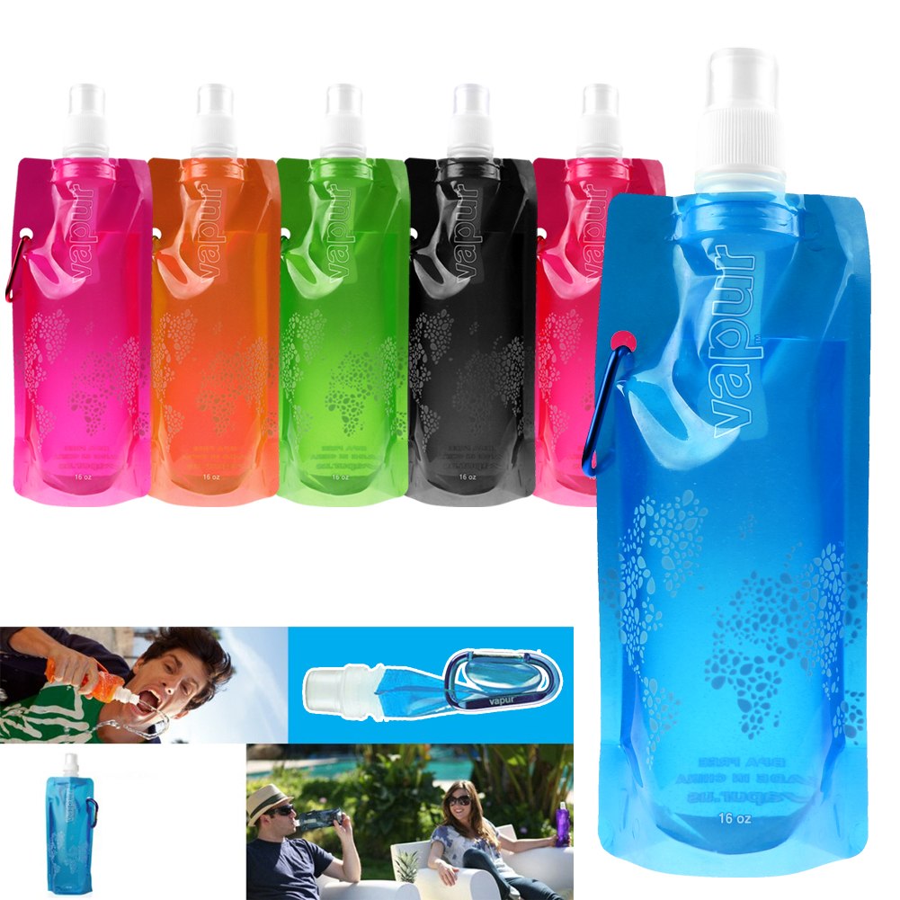 Foldable Collapsible Water Plastic Reusable Bottle Bag For Outdoor