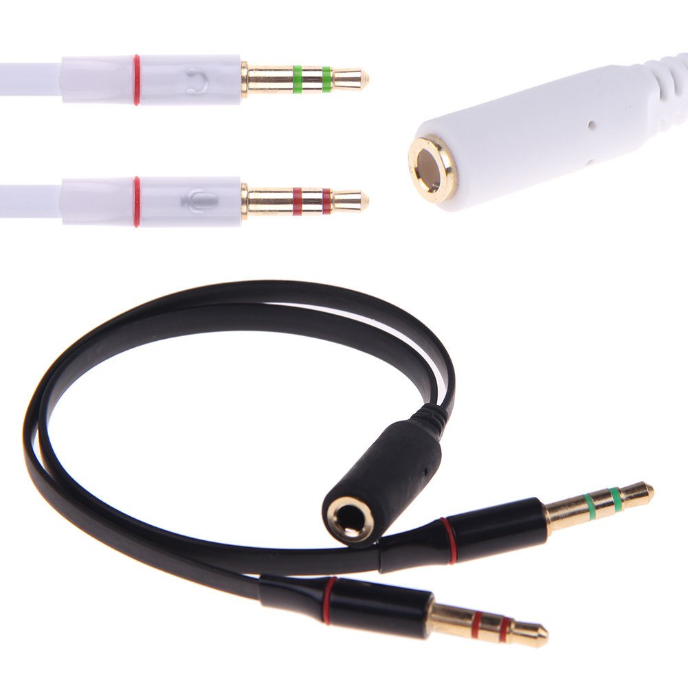 3.5mm AUX Audio Mic Splitter Cable Headphone Adapter Female To 2 Male