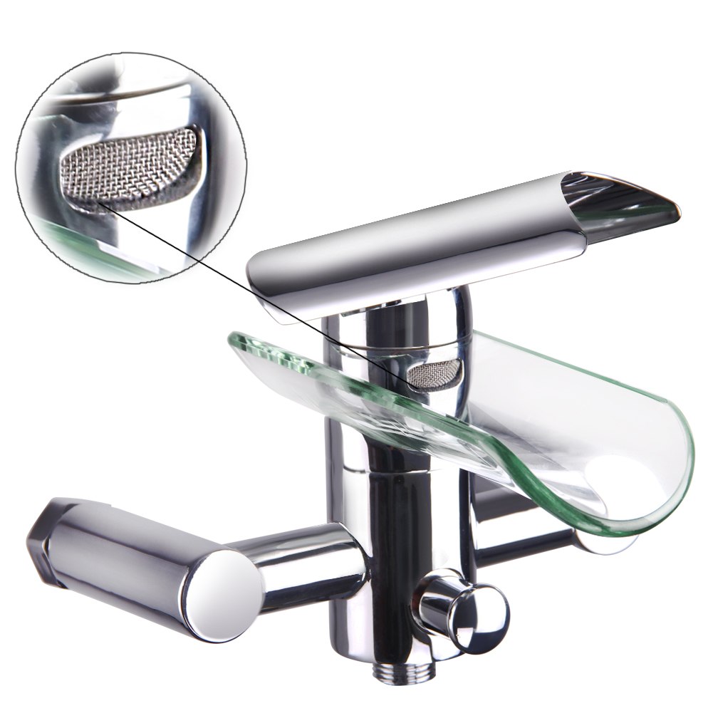 Glas Wasserfall Armaturen | Wasserhahn | Badewanne | Einhebelmischer