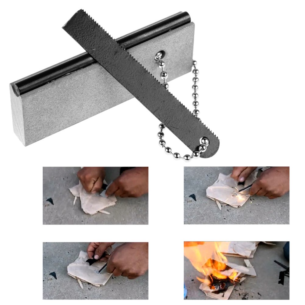 Survival Magnesium Block Flint Fire Starter Striker Lighter Emergency