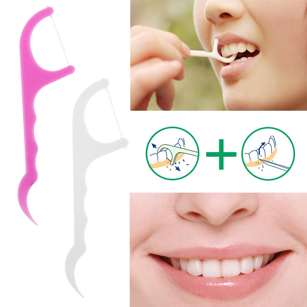 Set of Dental Floss Picks Toothpick Plaque Remover Teeth Flosser Oral Care eBay