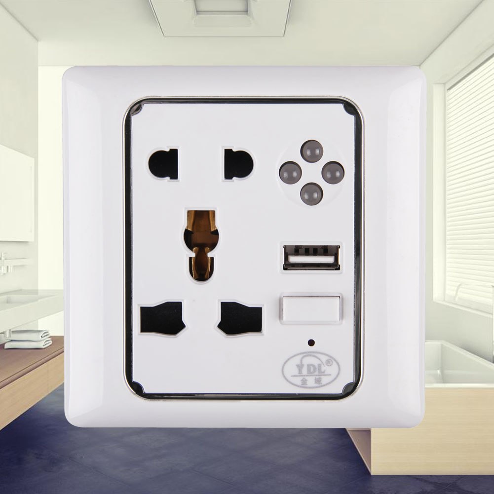 Global Wall Socket Charger Power Supply Outlet Plate Panel+USB Port w/ LED Light eBay