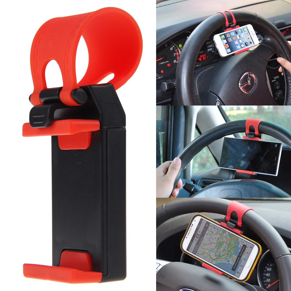 Car Steering Wheel Mount Holder Rubber Band For Andriod Smart Phone MP4