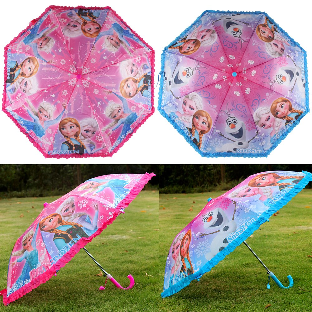 Frozen Umbrella Kids Hook Handle Cartoon Anna Elsa Xmas New Years Gift