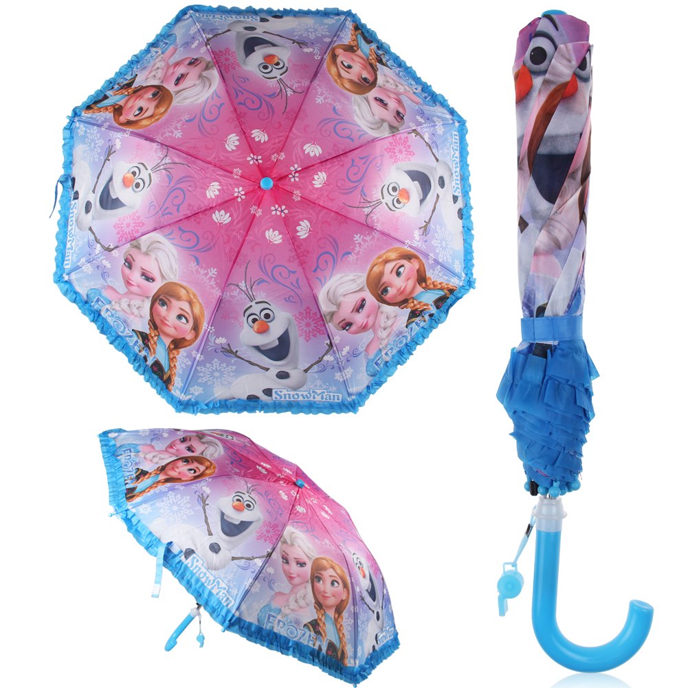 Frozen Kids Umbrella Disney Anna & Elsa Folding Parasol Girls Gift