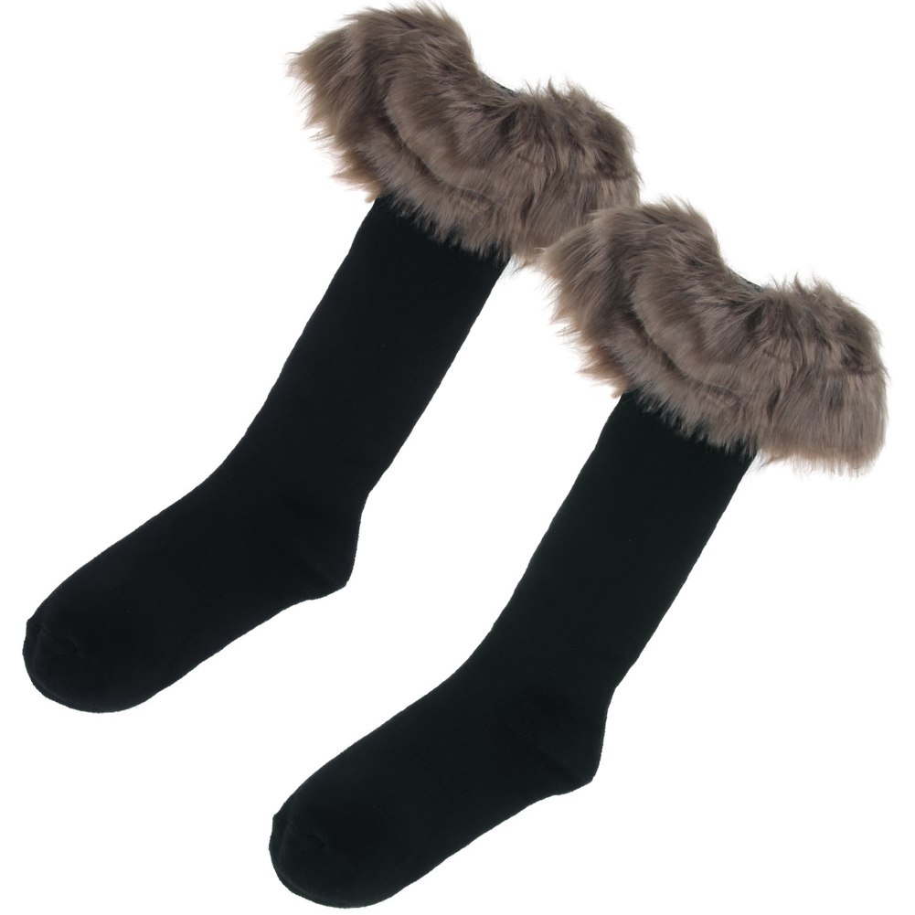 Women Boot Socks Winter Faux Fur Leg Warmers Stocking Cuff Furry eBay