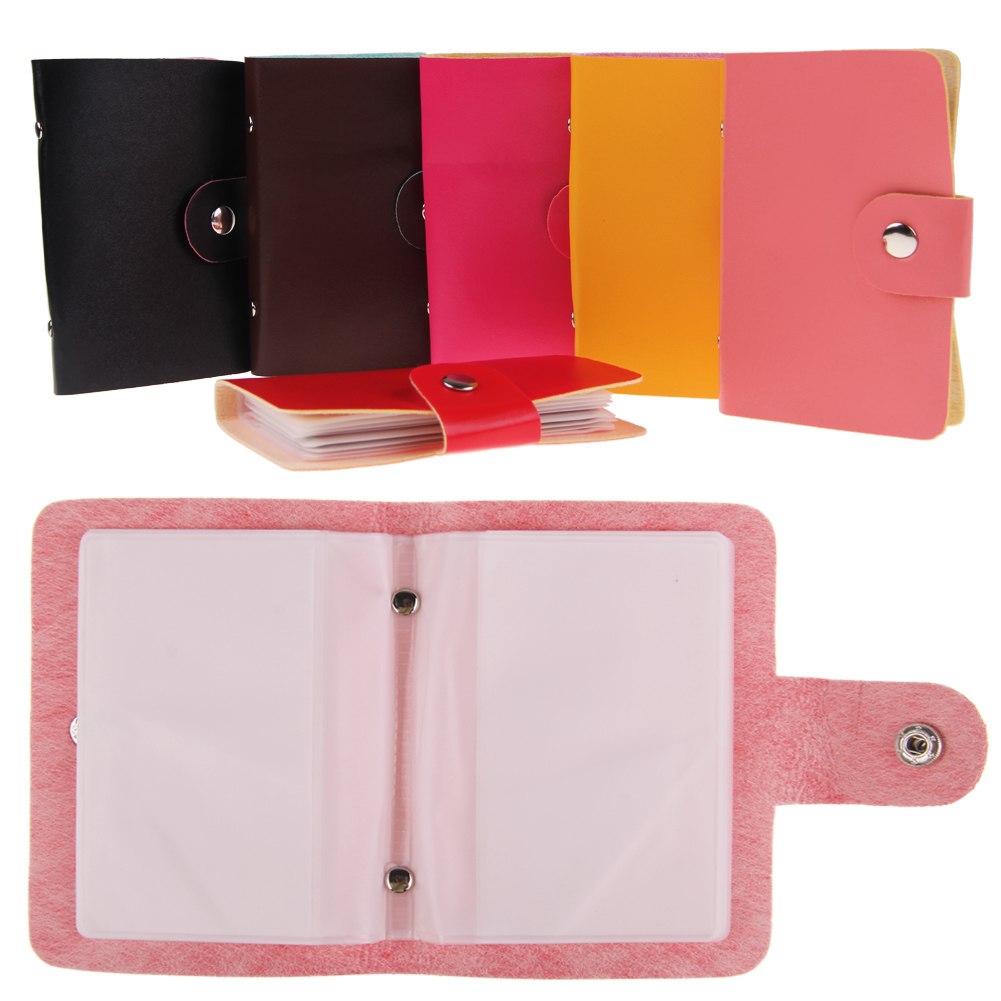 business card holder wallet size Small Size Portable 24 Slots Business ID Credit Card Holder Wallet Pocket Case | eBay