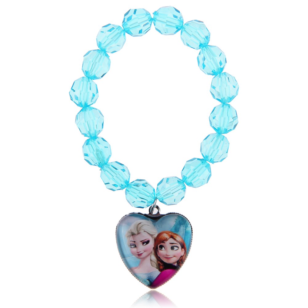 Frozen Elsa Anna Beads Girl Necklace Bracelet Ring Earrings Jewelry Set