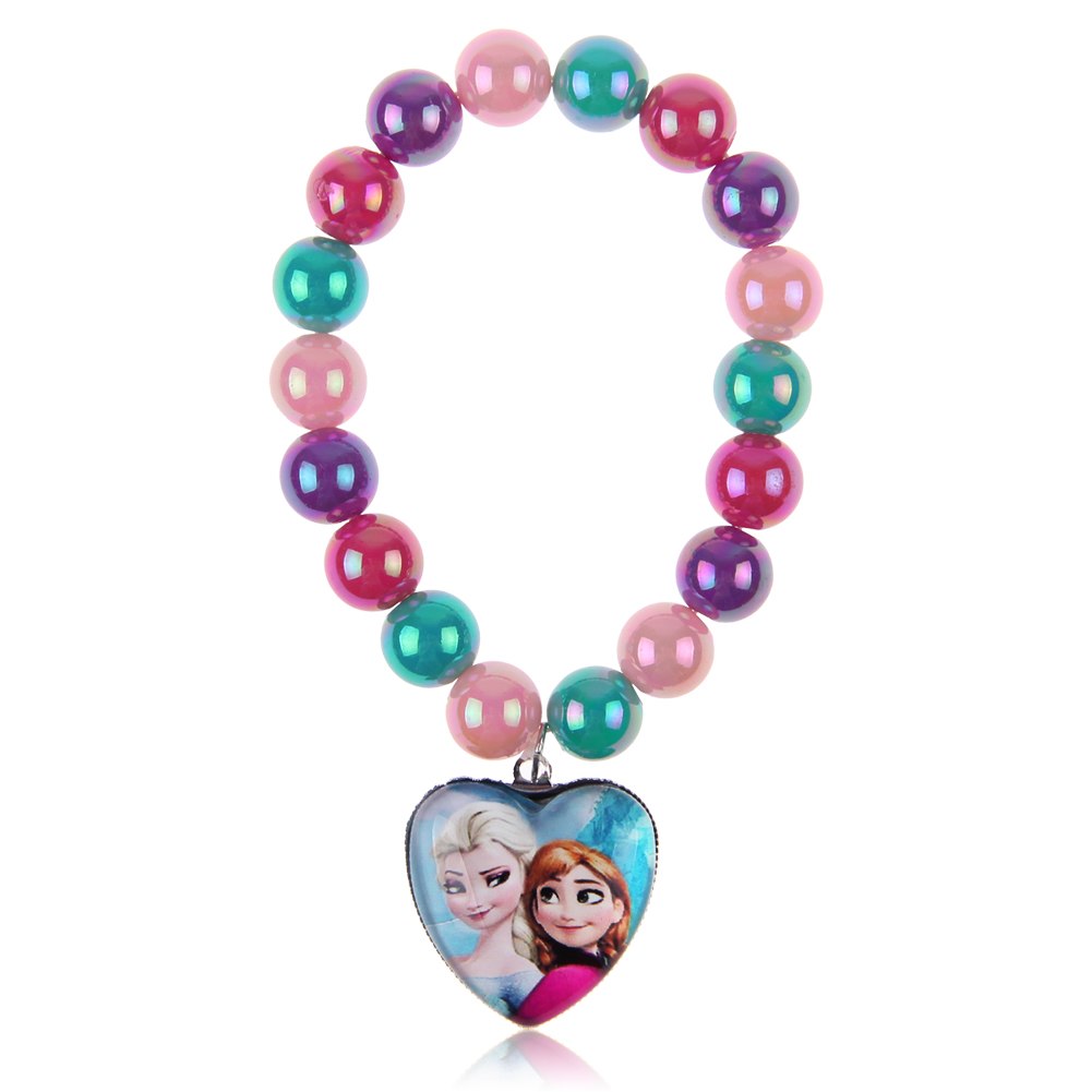 Frozen Elsa Anna Beads Girl Necklace Bracelet Ring Earrings Jewelry Set