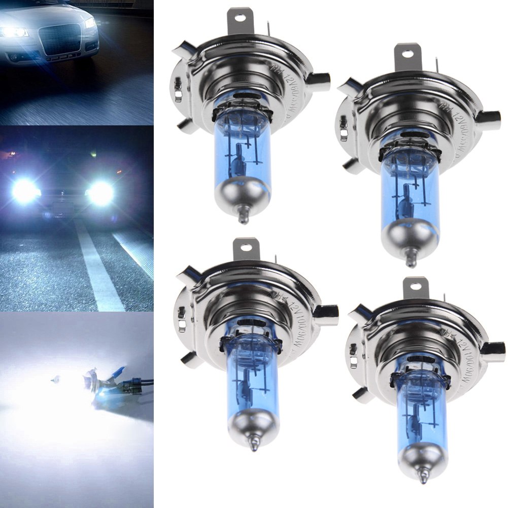 2 x H1 H4 H7 H11 100W 55W Super White Xenon HID High/Low/Fog/Side Light