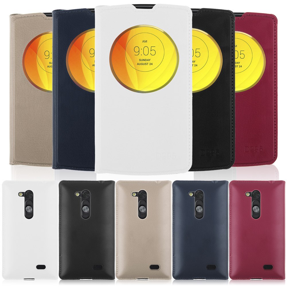 Window View Flip Battery Housing For LG Phones Case Cover Leather Quick