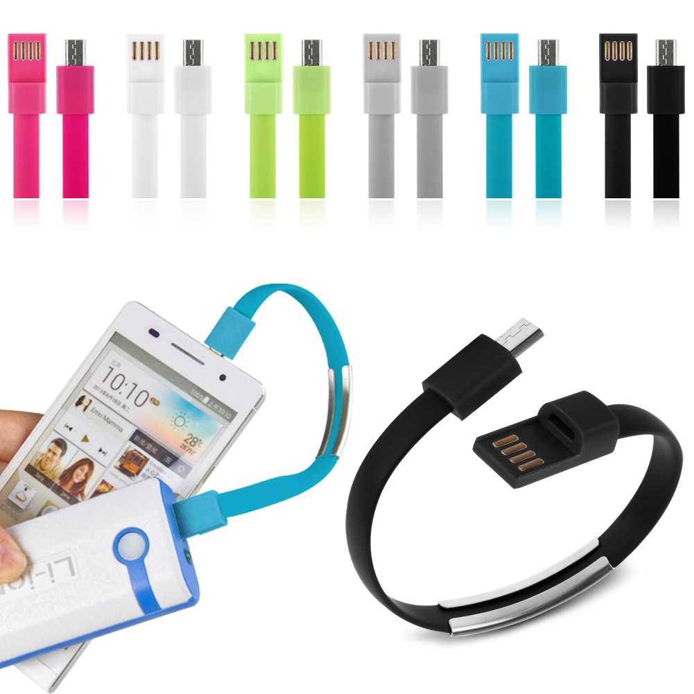 Micro USB to USB Cable Bracelet Charger Data Sync Cord for Samsung S4