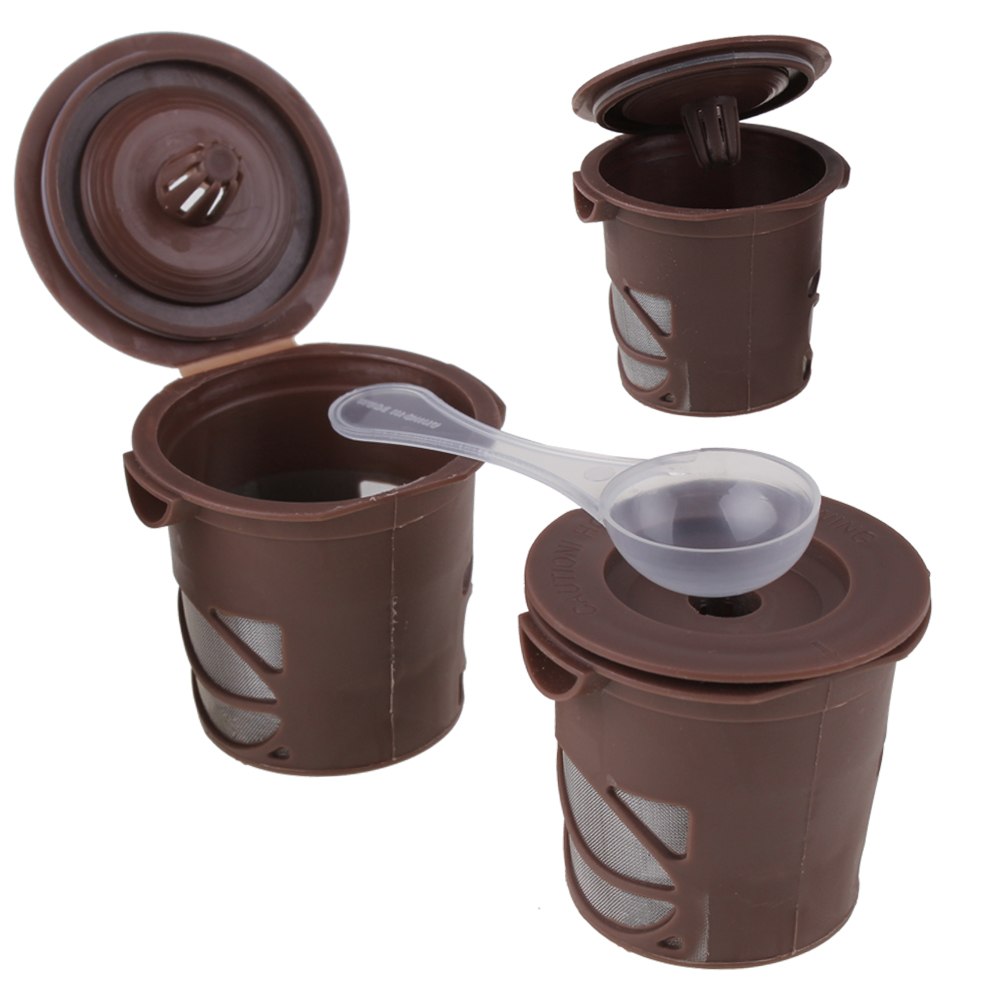 Refillable 3 PCS Reusable Coffee Filters Stainless Steel Filter KCup