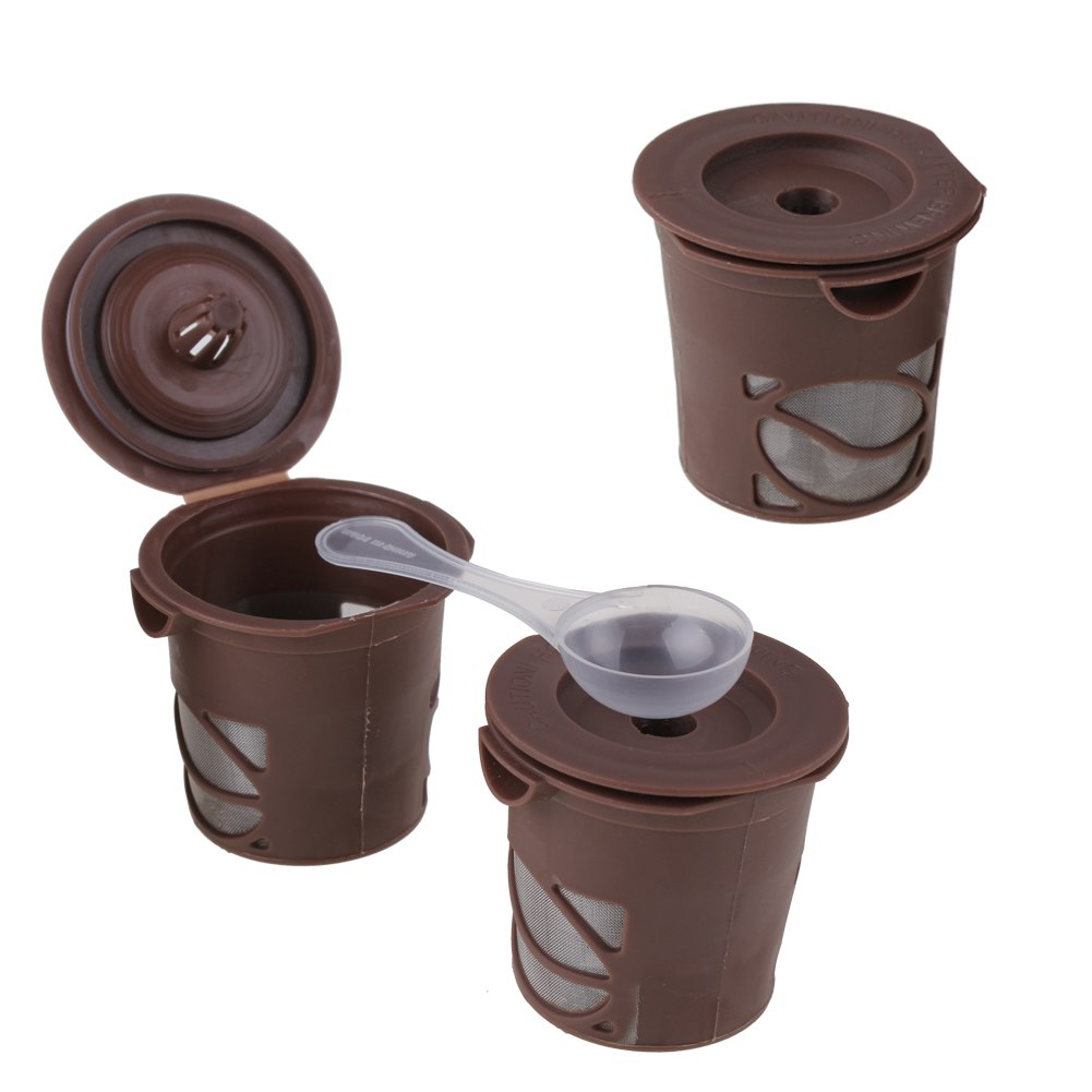 3xStainless Pod K-Cup Coffee Residue Filter Cup Mesh Maker With Spoon eBay