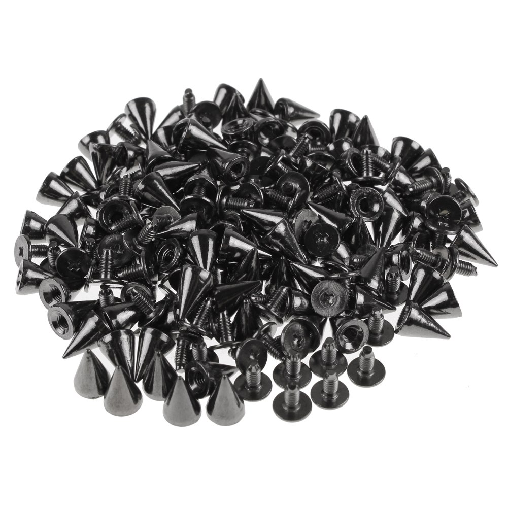 100x Cone Spots Metal Spikes And Studs For Clothing Screwback Rivet