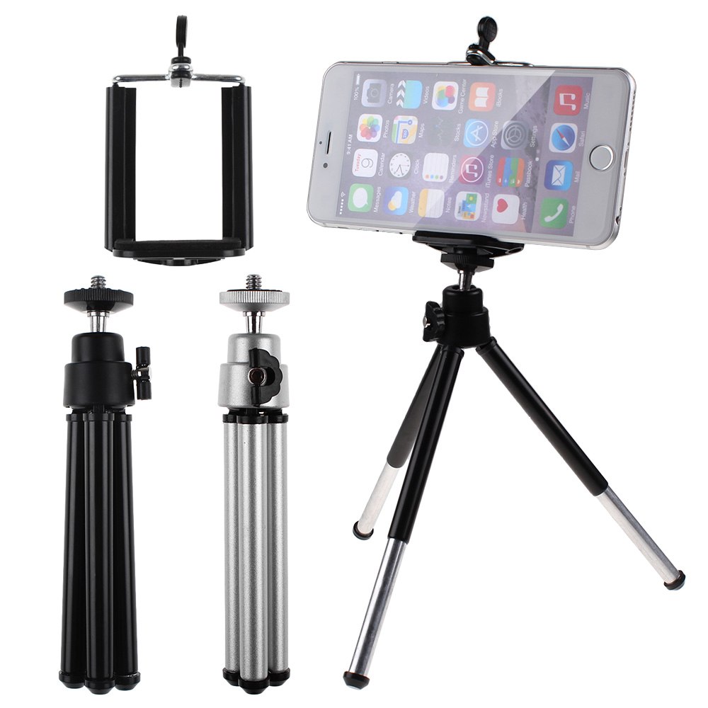 Universal 360°Rotatable Cell Phone Stand Tripod + Holder For Smartphone