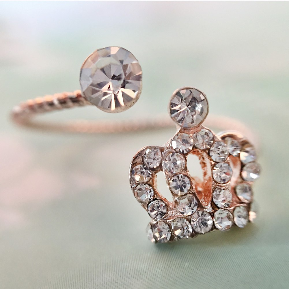 Fashion Womens Girls Rhinestone Rings Finger Ring Open Size Jewellery