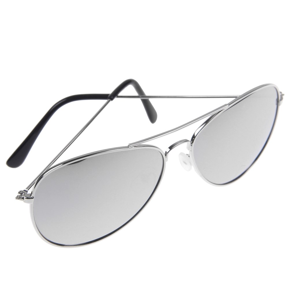 Men Women Aviator Sunglasses Reflective Lens Gold Silver Frame Glasses