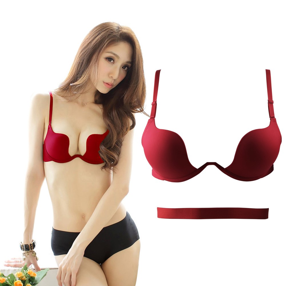 Sexy Women Deep U Low Cut Push Up Bra Invisible Backless Convertible Bras 3238B eBay
