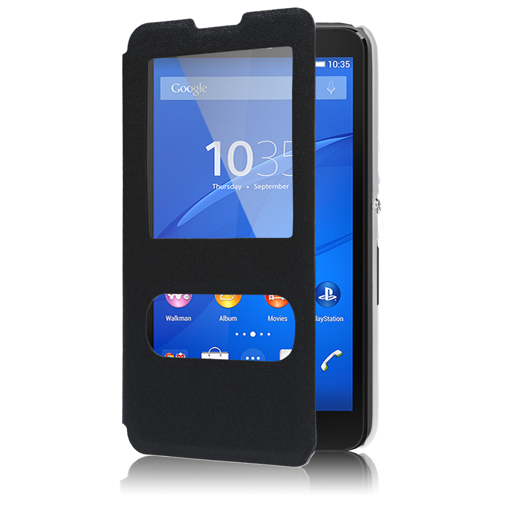 for sony xperia e4 e2105 flip view leather cover stand screen protector ebay for sony xperia e4 e2105 flip view leather cover stand screen protector ebay