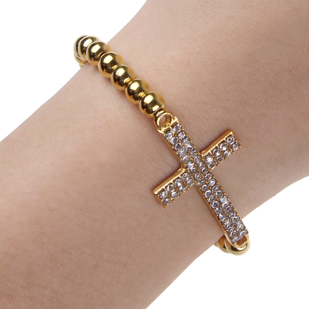 Fashion Bracelet Crystal Rhinestone Cross Love Infinity Stretch Beaded