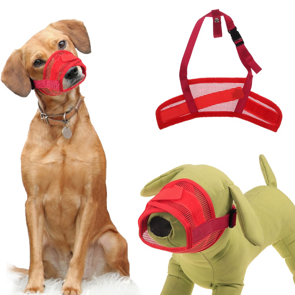 Dog Pet Safety Mouth Cover Muzzle Adjustable Anti Bite Chew Bark