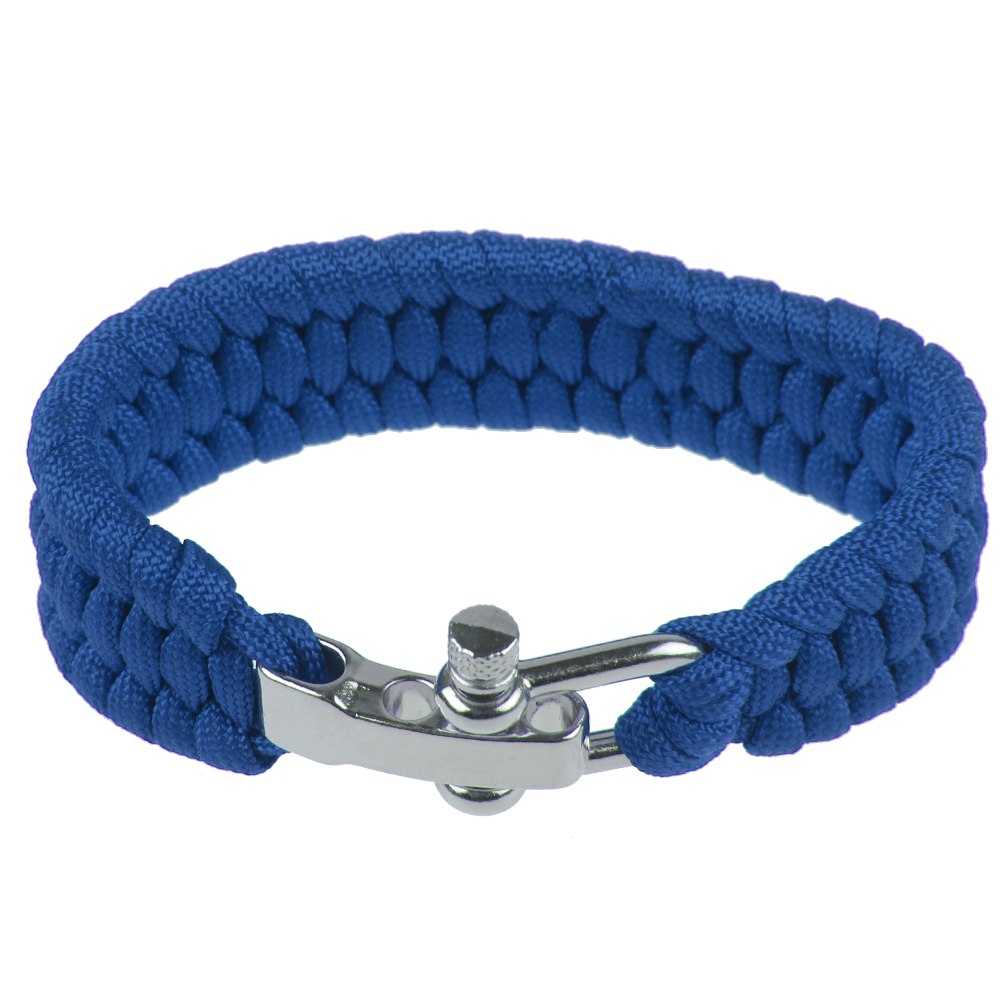 ParaCord Shackle Survival Bracelet Weave Handmade 7Stand Stainless