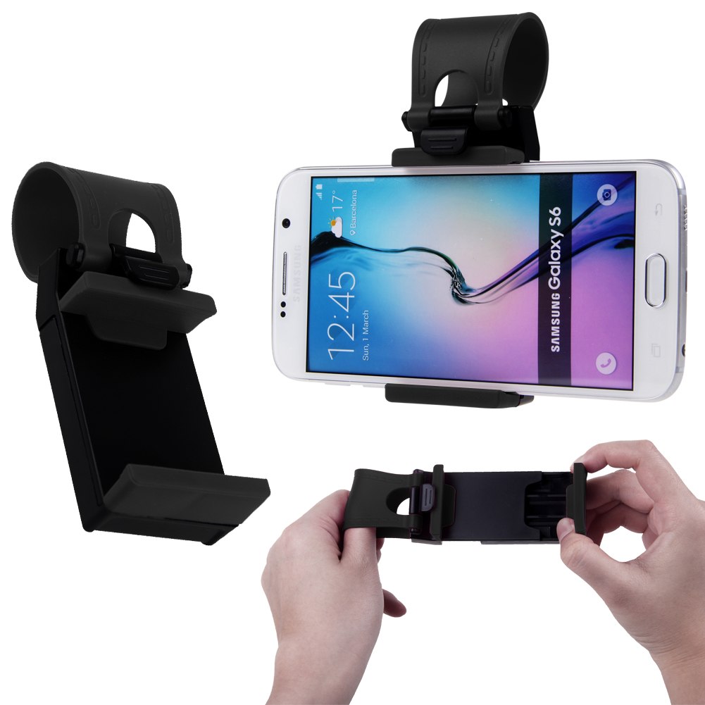 Car Universal Steering Wheel Bike Clip Mount Holder Fr Samsung Iphone