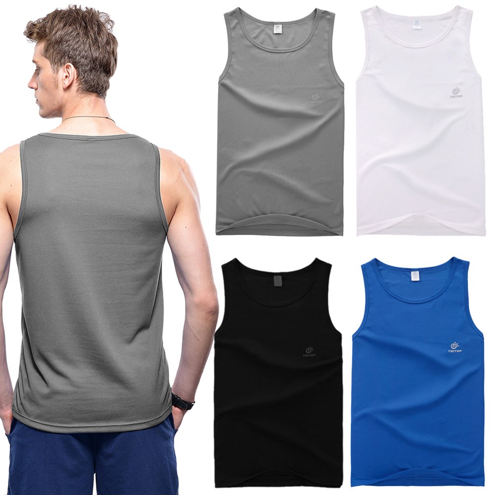 Men's Casual Singlet Tank Tops Wife Beater Sports Shirt Slim Fit