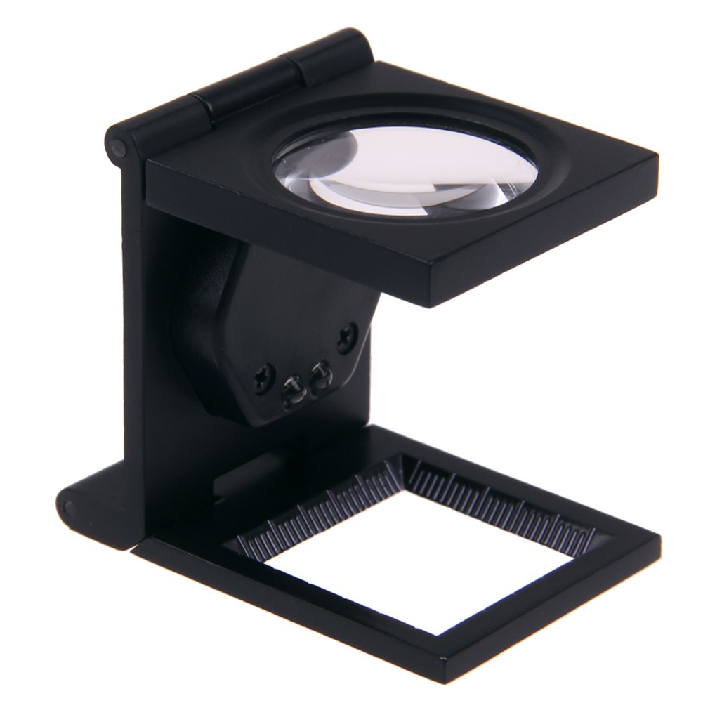 LED 10X Magnifier Glass Folding Loupe Handsfree Scale Coins Stamps