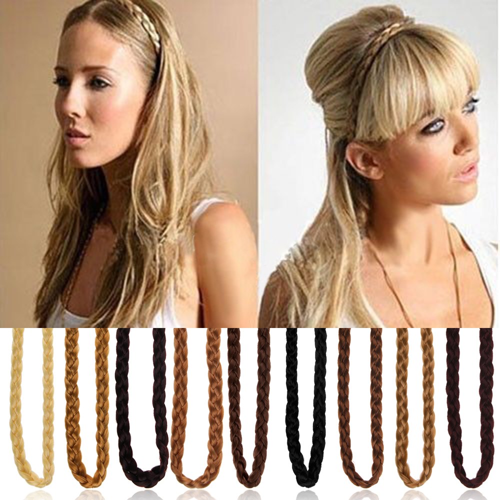 Synthetic Hair Band Plaited Plait Elastic Bohemia Braids Headband