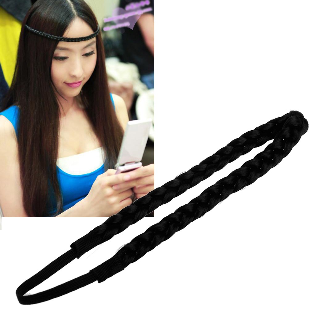 Synthetic Braided Braids Plaited Plait Elastic Hair Head Band Headband