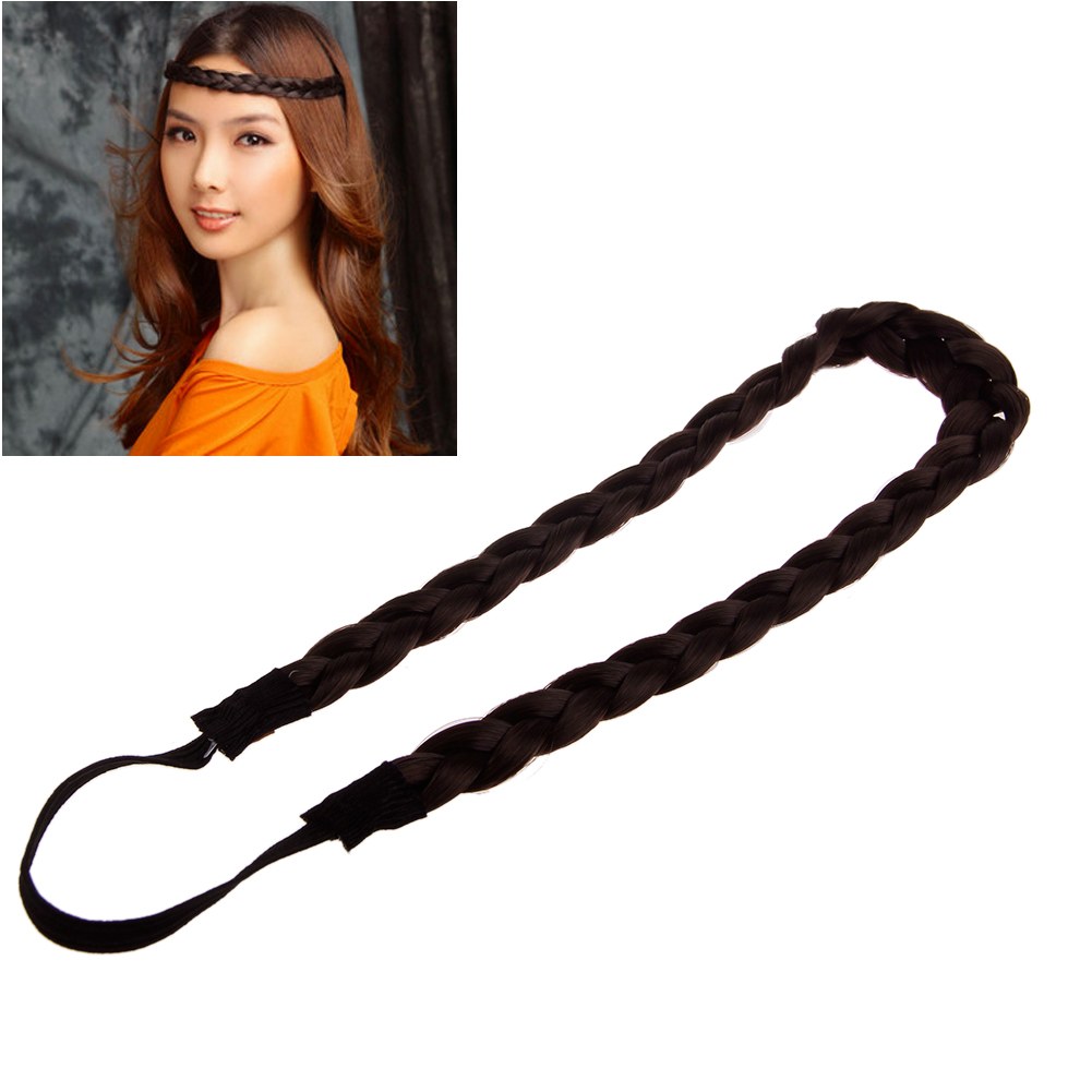 Synthetic Braided Braids Plaited Plait Elastic Hair Head Band Headband