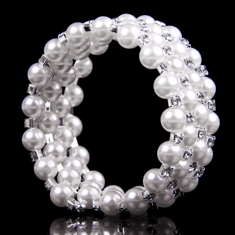... Style-Wedding-Bridal-Crystal-Rhinestone-Pearl-Bracelet-Bangle-Jewelry