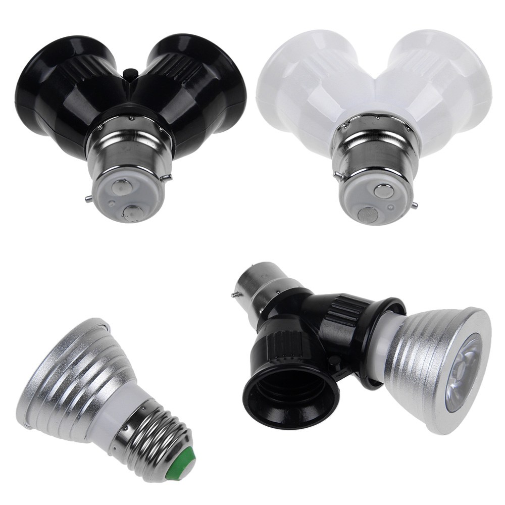 B22 To 2 E27 Light Bulb Lamp Converter Adapter Splitter Useful