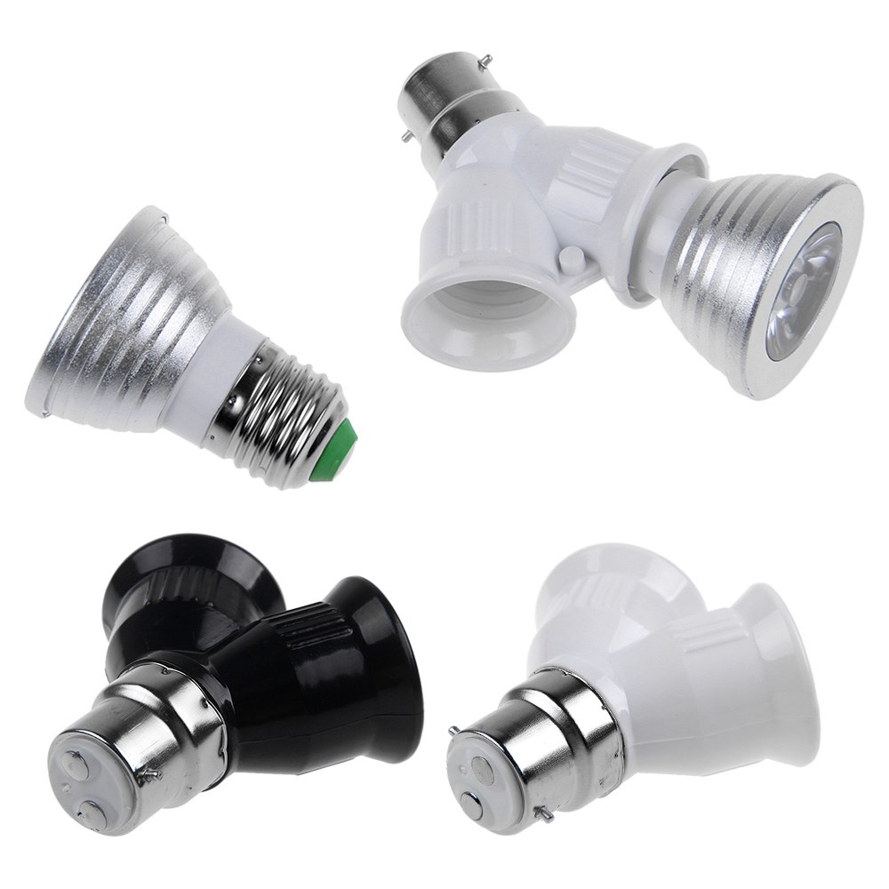 B22 To 2 E27 Light Bulb Lamp Converter Adapter Splitter Useful