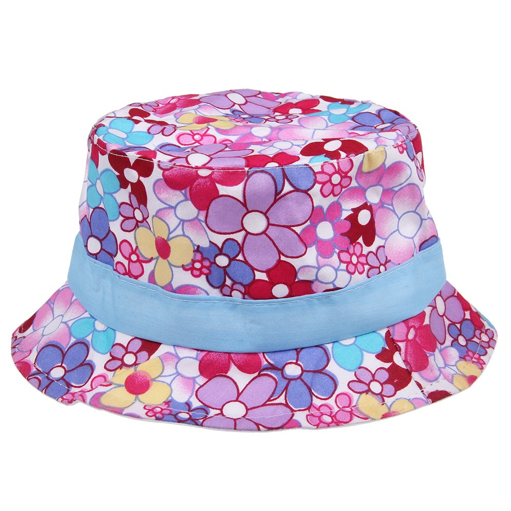 Baby Kids Infant Toddler Girl Cotton Flower Dot Summer Bucket Hat Sun