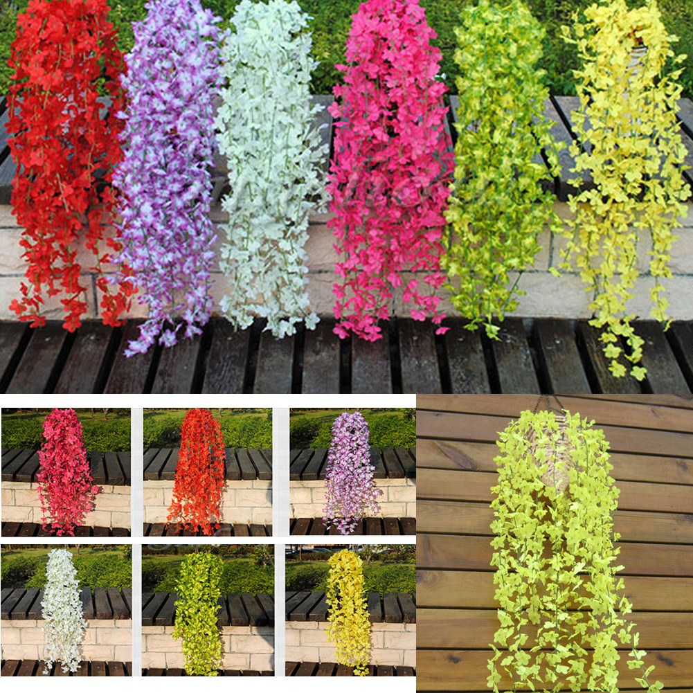 ... Artificial Fake Flowers Vine Ivy Garland Wall Home Garden Floral Decor