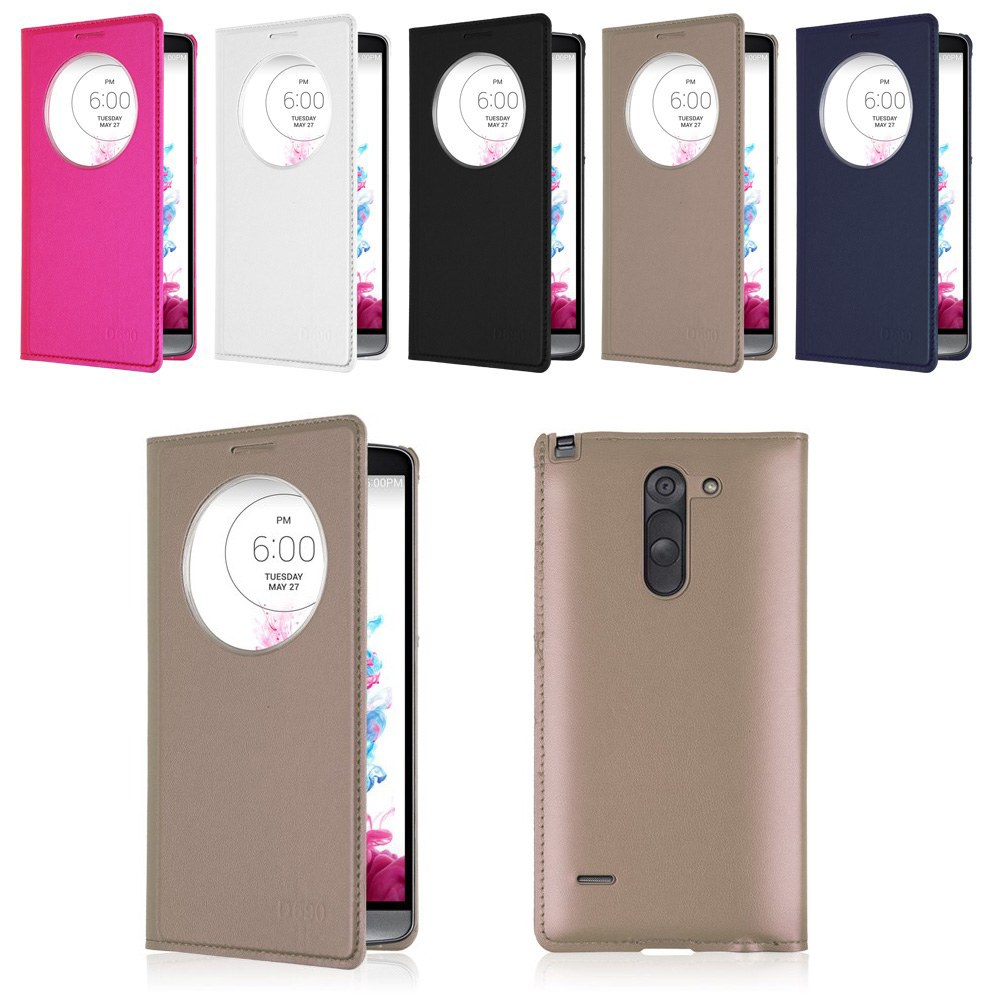 Quick Circle Window View Leather Flip Battery Housing Cover Case For LG