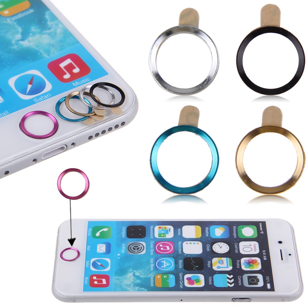5PCS Aluminum Home Button Ring Circle Cover Sticker Skin For Apple