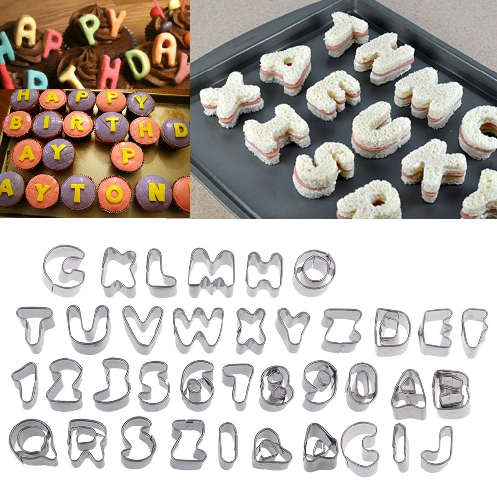 37 Piece Metal Alphabet Number Letter Cake Decorating Set ...