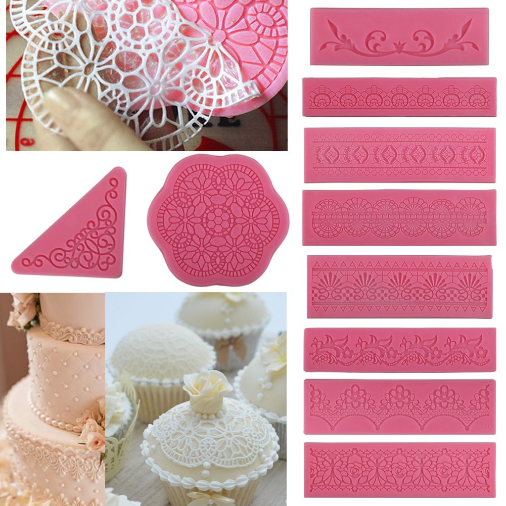 Silicone Mould Lace Fondant Embosser Cake Baking Molds Chocolate