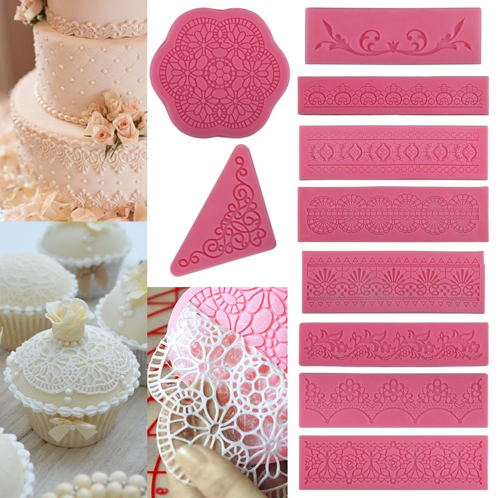 Silicone Mould Lace Fondant Embosser Cake Baking Molds Chocolate